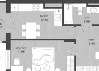 Продается однокомнатная квартира, 33.8 м2, Зеленоградск