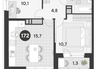 Продажа 2-ком. квартиры, 46.5 м2, Омск