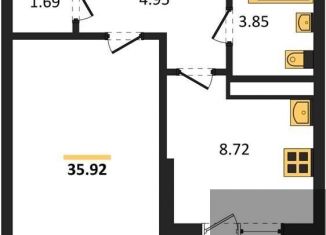 Продам 1-комнатную квартиру, 35.9 м2, Воронеж, Коминтерновский район, улица Славы, 7