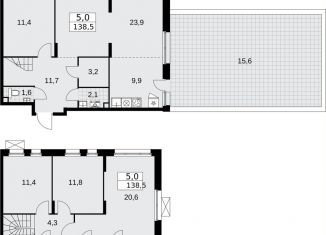 Продается 5-комнатная квартира, 138.5 м2, Москва, деревня Николо-Хованское, 3