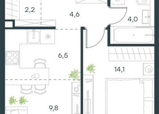 Продажа 2-комнатной квартиры, 41.2 м2, Москва, район Нагатино-Садовники, Нагатинская набережная, 10А