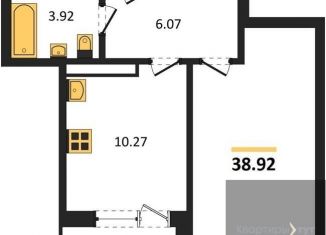 Продам 1-комнатную квартиру, 38.9 м2, Воронеж, Коминтерновский район, улица Славы, 7