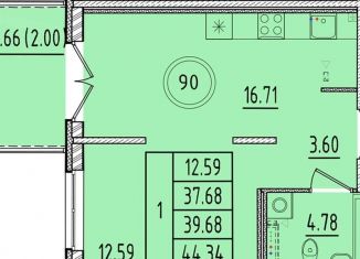 1-ком. квартира на продажу, 37.7 м2, посёлок Шушары