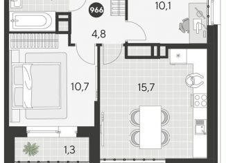 2-комнатная квартира на продажу, 46.5 м2, Омск, Ленинский округ