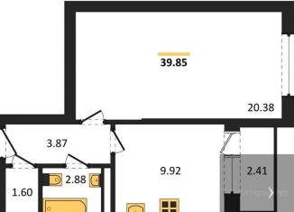 Продам однокомнатную квартиру, 39.8 м2, Воронеж, Покровская улица, 19, Коминтерновский район