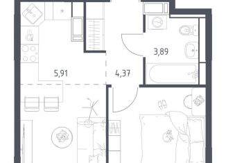 Продажа однокомнатной квартиры, 34.2 м2, Санкт-Петербург, Невский район