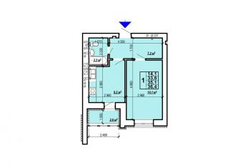 Продается однокомнатная квартира, 36.4 м2, Саратовская область