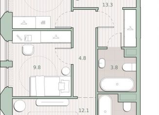 Продается трехкомнатная квартира, 71.3 м2, Москва, метро Озёрная