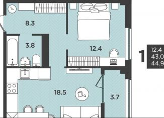 Продаю 1-комнатную квартиру, 44.9 м2, Архангельская область