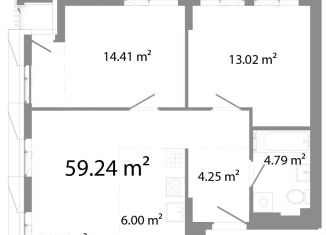 Продам 3-ком. квартиру, 59.2 м2, Челябинская область