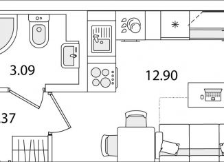 Продажа квартиры студии, 18.4 м2, Санкт-Петербург, улица Тамбасова, 5Н, Красносельский район