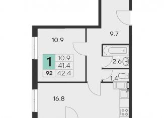 Продается 1-комнатная квартира, 42.4 м2, Хотьково