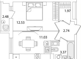 Продается 1-ком. квартира, 32.9 м2, Санкт-Петербург, улица Тамбасова, 5Н