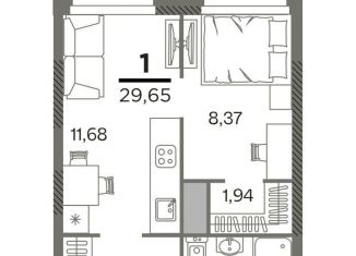 Продам 1-комнатную квартиру, 29.7 м2, Рязанская область