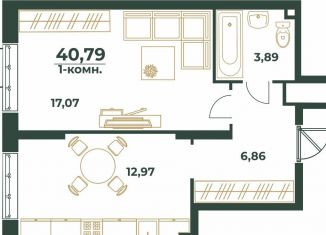 Продается однокомнатная квартира, 40.8 м2, Хабаровск