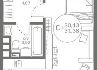 Продается квартира студия, 30 м2, Тюменская область, улица Александра Пушкина, 16