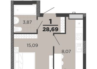 Продам 1-комнатную квартиру, 28.7 м2, Рязань, ЖК Академик, улица Островского, 122к1