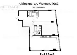 Продам 3-ком. квартиру, 119 м2, Москва, Мытная улица, 40к2, Мытная улица