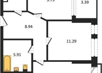 Продам двухкомнатную квартиру, 54.9 м2, Воронеж, Железнодорожный район, набережная Чуева, 7