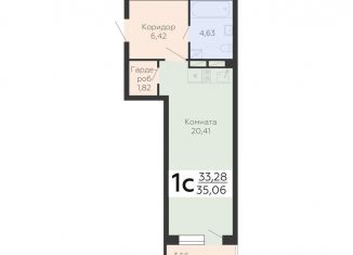 Продаю однокомнатную квартиру, 35.1 м2, Воронеж, Коминтерновский район