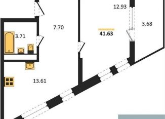 Продаю 1-ком. квартиру, 39.8 м2, Воронеж, Железнодорожный район, набережная Чуева, 7