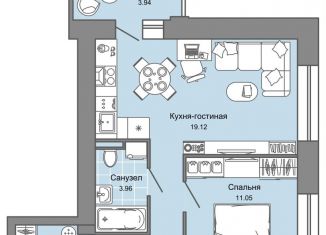 2-комнатная квартира на продажу, 45 м2, Киров, улица 4-й Пятилетки, 86