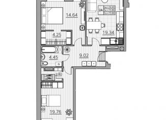 Продажа 2-ком. квартиры, 73.9 м2, Казань, улица Генерала Ерина, 5Д