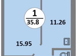 Продам 1-комнатную квартиру, 35.8 м2, Красноярский край, 5-й микрорайон, с11