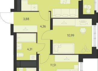 Продажа 2-ком. квартиры, 54.4 м2, Свердловская область, улица Краснолесья, 94с2