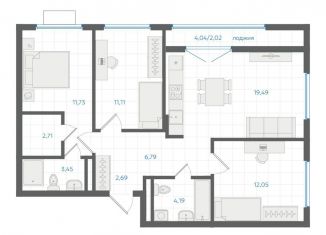 Продам трехкомнатную квартиру, 76.2 м2, Екатеринбург