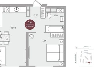 Продаю 1-ком. квартиру, 45.8 м2, Тюменская область