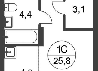 Продаю квартиру студию, 25.8 м2, Москва, деревня Рассказовка, 1