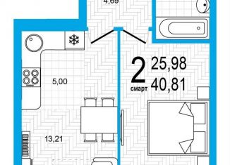 Продаю 2-ком. квартиру, 40.8 м2, Уфа, Дёмский район