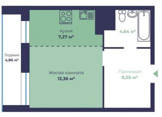 Продажа однокомнатной квартиры, 40.6 м2, Ярославская область