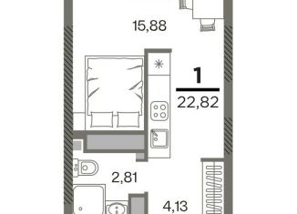 Продажа 1-комнатной квартиры, 22.8 м2, Рязань