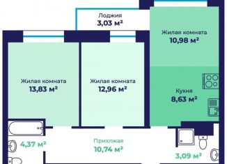 3-ком. квартира на продажу, 66.1 м2, Ярославль, Фрунзенский район