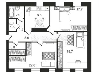 Продается 3-комнатная квартира, 81.9 м2, Санкт-Петербург, Пионерская улица, 3, метро Чкаловская