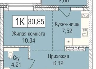 Продается 1-ком. квартира, 31.1 м2, Новосибирск, улица Объединения, 102/4с, метро Заельцовская