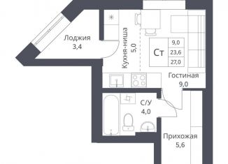 Продам квартиру студию, 27 м2, Новосибирск, метро Заельцовская, улица Декоративный Питомник, 8