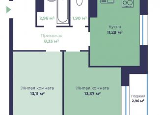 Продам двухкомнатную квартиру, 52.4 м2, Ярославль, Фрунзенский район