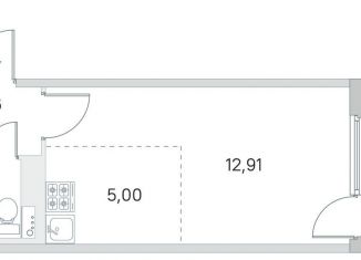 Продам квартиру студию, 25.5 м2, посёлок Стрельна