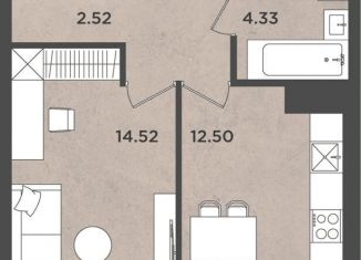 Продается 1-комнатная квартира, 39.7 м2, Пермь, улица Космонавта Леонова, 41