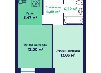 Продается двухкомнатная квартира, 41.7 м2, Ярославль, Фрунзенский район