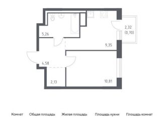 Продажа однокомнатной квартиры, 32.8 м2, деревня Лаголово, жилой комплекс Квартал Лаголово, 1