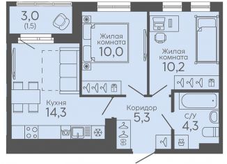 Продается 2-комнатная квартира, 45.6 м2, Екатеринбург, Октябрьский район, жилой комплекс Новокольцовский, 6