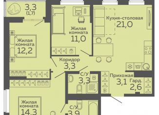 Продаю 3-комнатную квартиру, 76.4 м2, Екатеринбург, метро Ботаническая