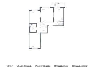 Продам 3-ком. квартиру, 70.1 м2, Санкт-Петербург, метро Проспект Ветеранов, жилой комплекс Сандэй, 7.2