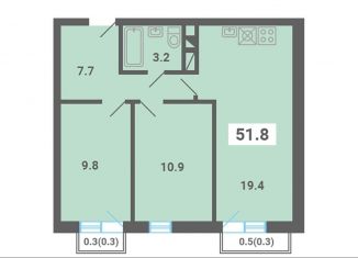 Продаю 2-ком. квартиру, 51.8 м2, поселок Мещерино