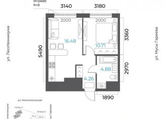 Продаю двухкомнатную квартиру, 36.3 м2, Уфа, Октябрьский район