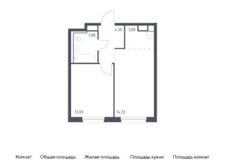 Продаю 1-ком. квартиру, 37.6 м2, Мурино